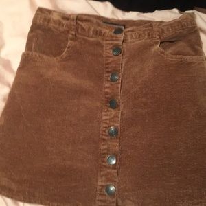 Brown corduroy button down Brandy Melville skirt